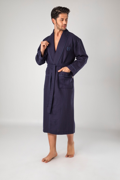 Men Embroidery Stylish Natural Bamboo Cotton Men's Dressing Gown