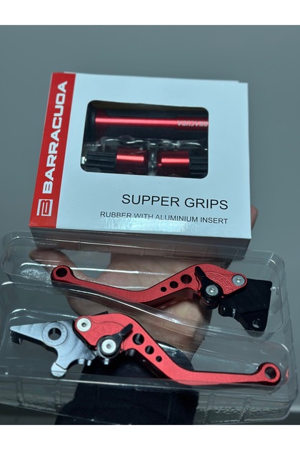 HONDA PCX SPOR MANET (SERTLİK AYARLI MANET) / KIRMIZI RENK + BARRACUDA SPOR ELCİK KIRMIZI RENK