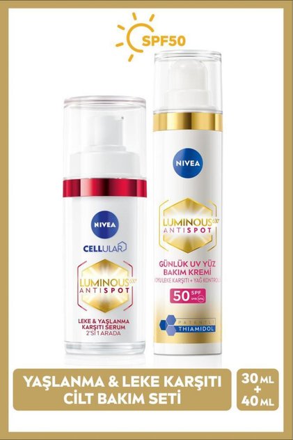 Spf50 Luminous630 Anti-Blemish Sunscreen Cream 40ml and Anti-Aging Serum 30ml