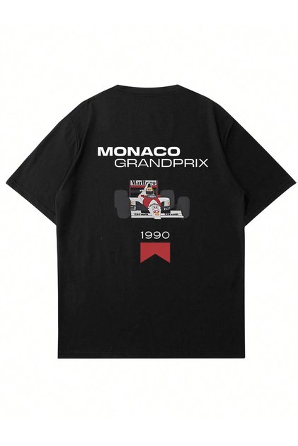 Unisex majica Monaco Grandprix Štampano okrugla kragna Oversize kroj
