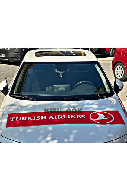 Oto Serisine Uyumlu Kırmızı Turkısh Aırlınes Yazılı 1.kalite Torpido Göğüs Havlusu 130x30
