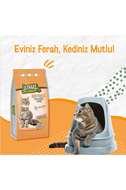JUNGLE BENTONITE NATURAL KEDİ KUMU 5LT