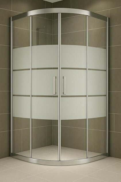 Duşakabin Oval 5mm Parlak Profil Kumlama Box Desen H.190 Cm