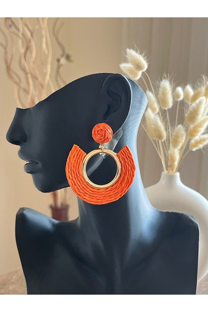 Bohemian Style Handmade Raffia Earrings