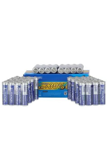 40-Pieces Super Heavy Duty (AA) R6P 1.5V Batteries - One Box