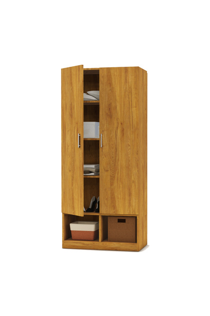 Modern 2 Door Wardrobe with Multiple Shelves