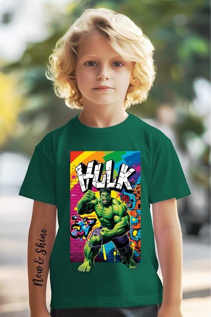 Παιδικό μπλουζάκι με στάμπα Hulk Oversize