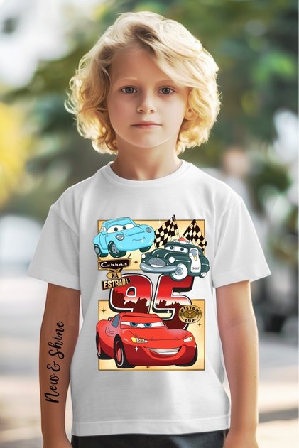 Cars Lightning Mcqueen Printed Oversize Children's T-Shirt