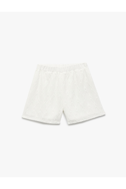 Embroidered Detailed Elastic Waist Shorts