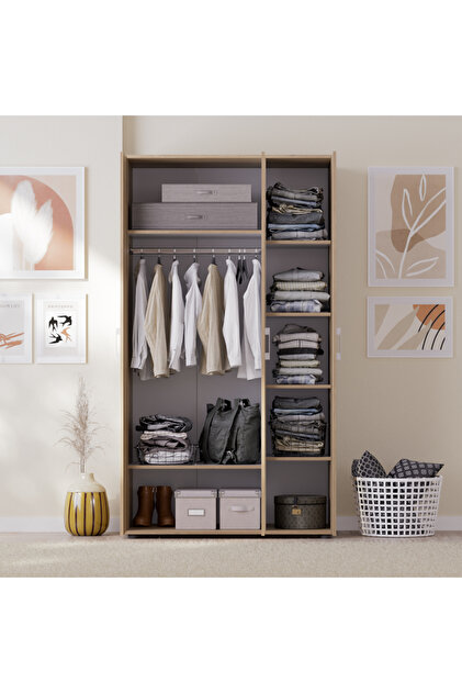【Tamori】 Adore Mobilya Trendline 3 Kapaklı Gardırop - Tori 103x187x51 cm