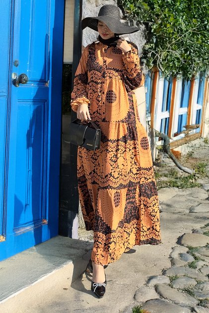 Women's Ethnic Pattern Viscose Fabric Patterned Dress