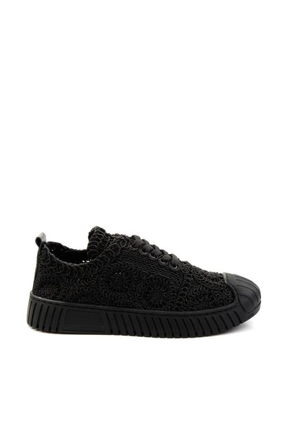 Siyah Hakiki Deri Kadın Sneaker K01331175016