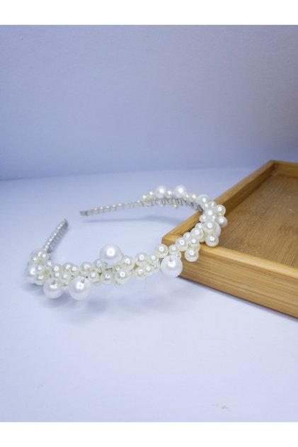 Handmade Pearl Bridal Crown, Bridal Hair Accessory Special Day Crown, Engagement Henna Henna Puerperium Crown