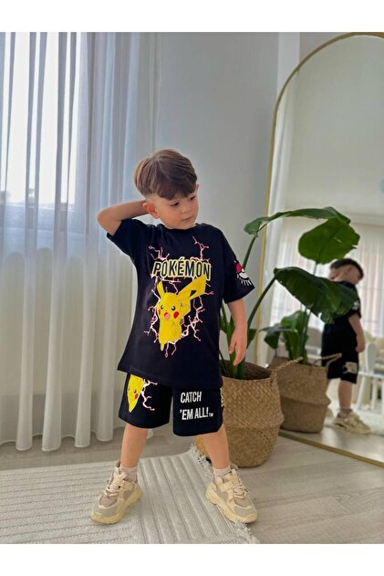 ÖZNUR Pokémon Pikachu Erkek Çocuk Eşofman Takımı (2'li Set