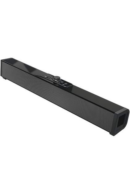 RM-1 SoundWave Plus 2X15W + 34W 16V/4.06A BT+USB+AUX+TF Kartlı Gaming Soundbar Hoparlör Siya