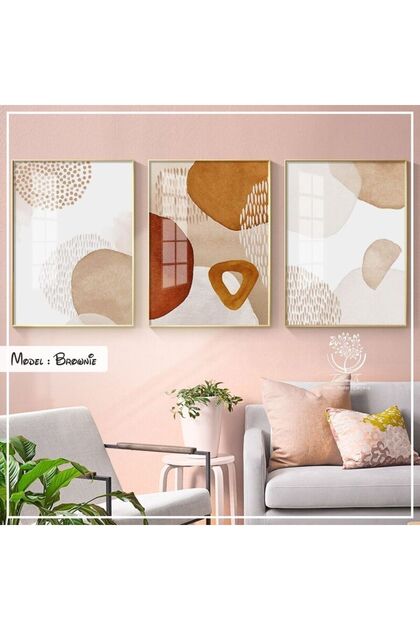 Metal Framed Real Glass Table Brownie Set of 3