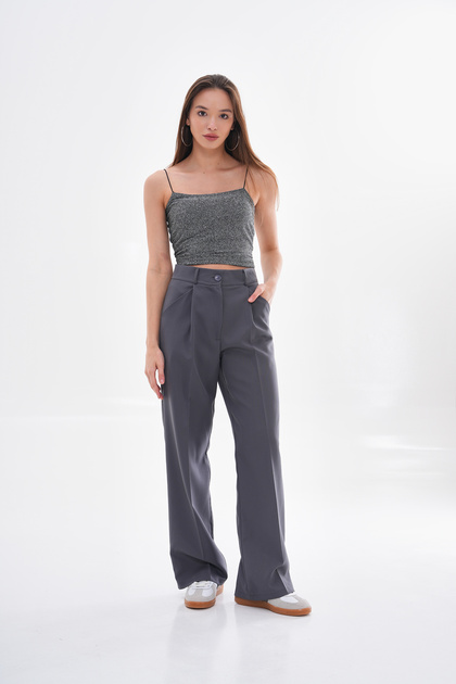 Women's New Season Pleated Fabric High Waist Palazzo Pants