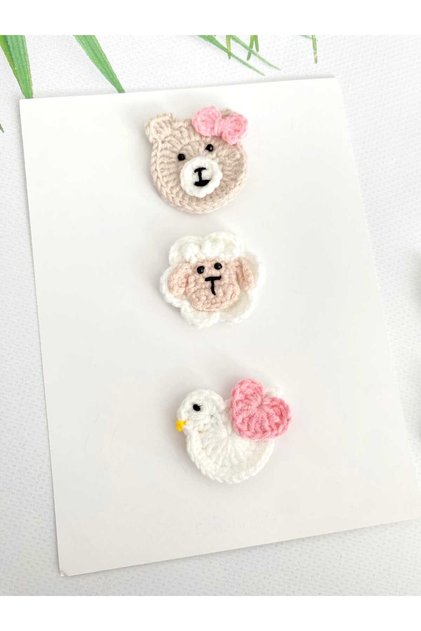 Newborn Baby Buckle Handmade Mixed Pack of 3 Clips Hairless Baby Buckle Handmade Baby Gift