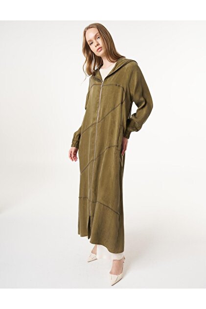 Check Rough Gown 36サイズ Kayra Dikiş Detaylı Lyocell Giy Çık Haki - Fiyatı, Yorumları