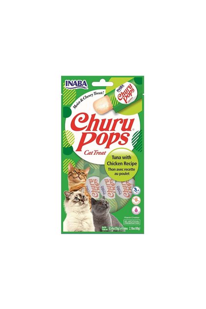 Inaba Churu Pops Tuna with Chicken Cat Treats - 15g x 4 Tubes
