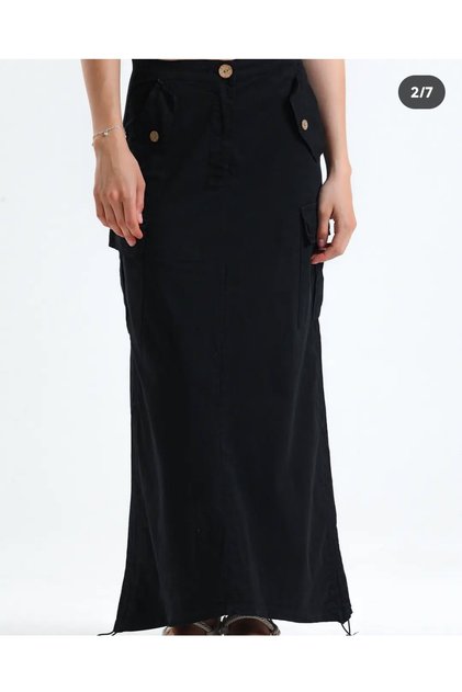 Very Detailed Gathered Linen Lycra Skirt