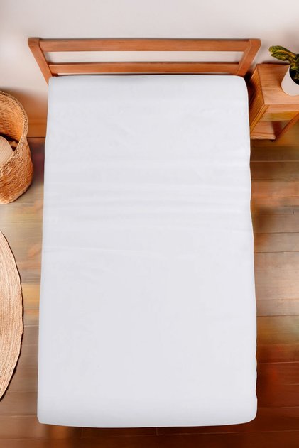 White 100% Cotton Single Flat Sheet 160 cm X 235 cm