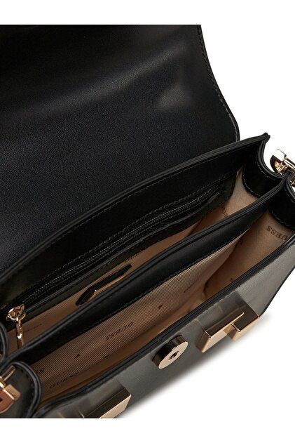 Guess ECO ALDITH MINI TOP HNDLE FLAP Kadın Siyah Mini Çanta