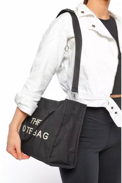 Kadın Mavi Kanvas Kumaş Tote Bag El Ve Omuz Çantası