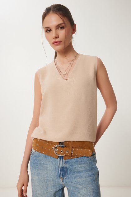 Women's Biscuit Sleeveless Ayrobin Blouse Gx00002