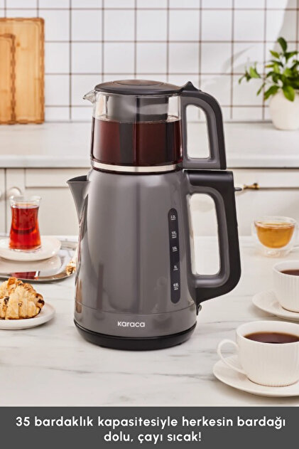 Karaca Mega Tea 1501 Cam Çay Makinesi Space Gray 1500 W - Fiyatı