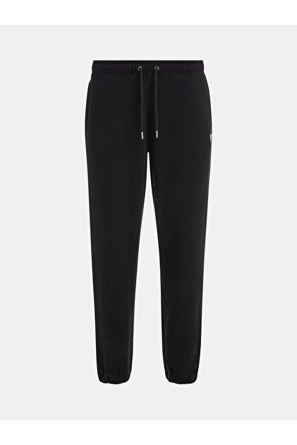 Guess Pantaloni Jogger Donna Triangle Label - Felpati In Cotone Con Tasca E Vita Regolabile