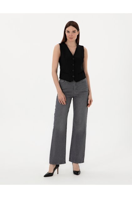 Anthracite High Waist Flare Fit Jean Pants 50307839-Vr046