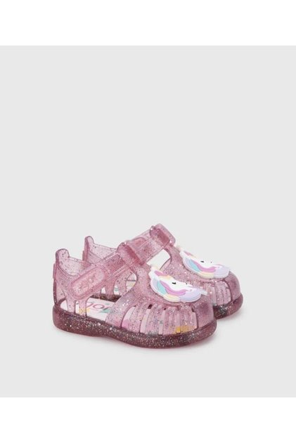 Tobby Unicornio S10341 Kız Çocuk Fuşya Simli Sandalet