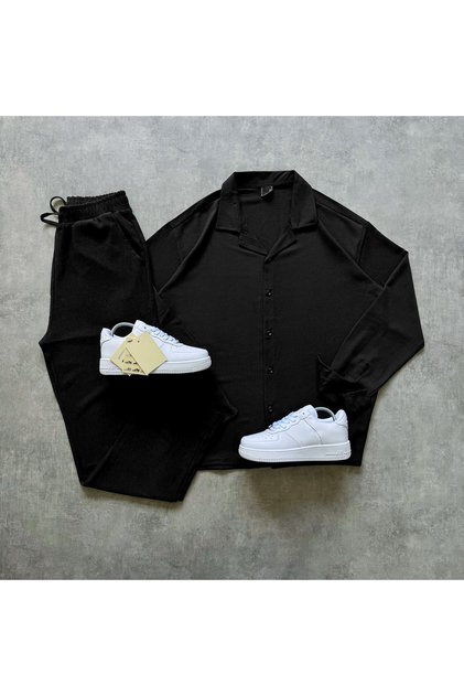 2-Piece Combination Shirt and Trousers Alas Wrinkled Fabric