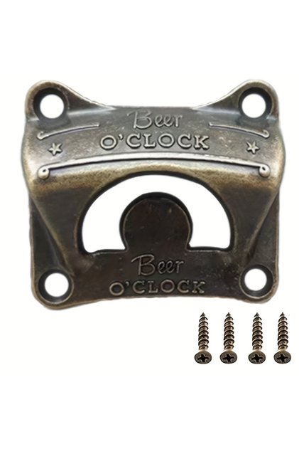 Yellow Bronze x 1pc 1/5/10pcs"Beer O' Clock" Bottle Opener Wall Mounted Retro BBQ DIY Solid Beer Ope