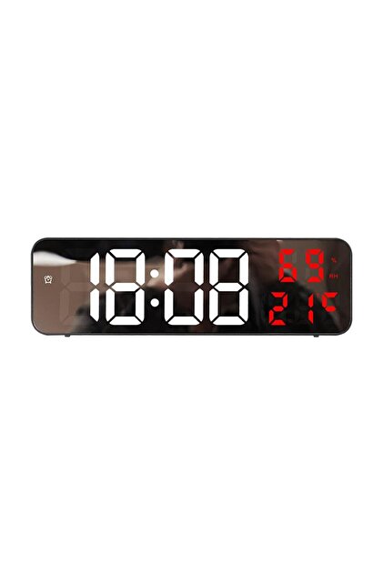 Nem ölçer Dereceli LED Duvar ve Masa Alarm Saati Kırmızı