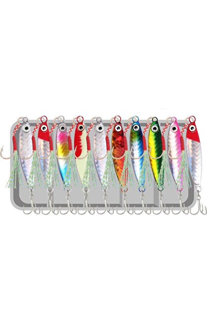 valkyrie 10 Adet 20gr 6cm Kutulu Metal Rapala Jig Seti Balık Olta