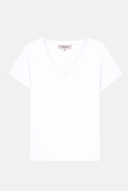 Basic V-Neck Modal Women's T-Shirt - White