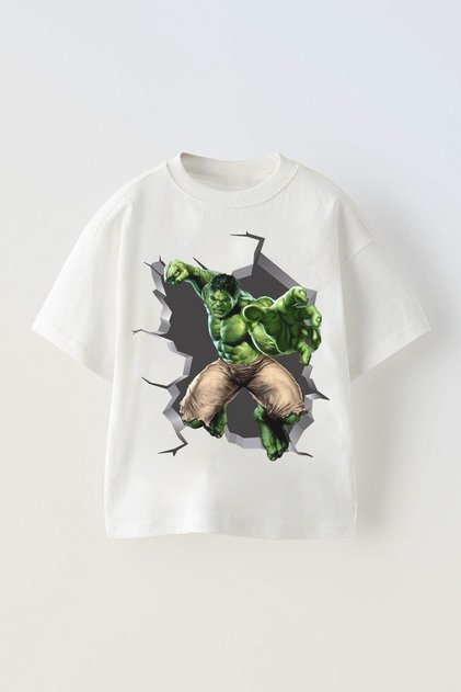 Boy's Green Giant Hulk Superhero Printed Oversize T-Shirt T-Shirt