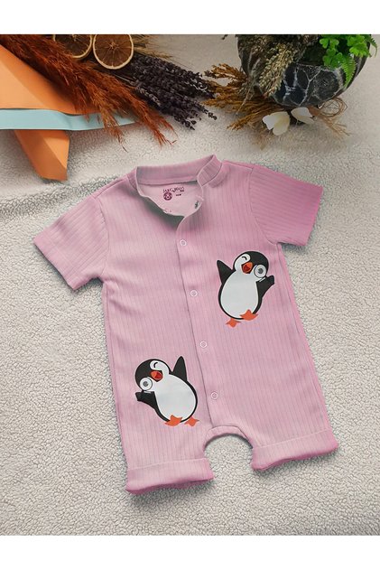 100% Cotton Penguin Patterned Short Sleeve Shorts Jumpsuit / Baby Bodysuit / Children's Bodysuit