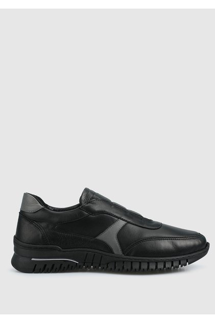 Siyah Deri Kadın Sneaker