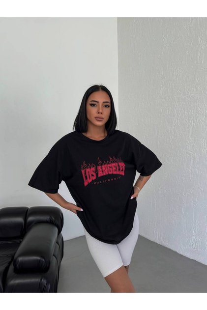 Kadın Baskılı Oversize T-shirt
