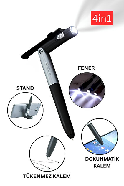 4in1 Touch Pen with Flashlight Phone Stand Ballpoint Pen Tablet Phone Compatible Stylus Pen Drawing