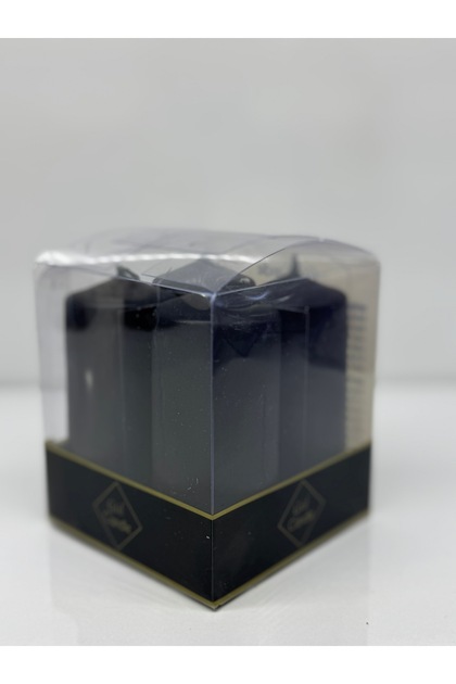 4 LÜ SİYAH TAKOZ MUM ÇAP 3 CM BOY 8 CM