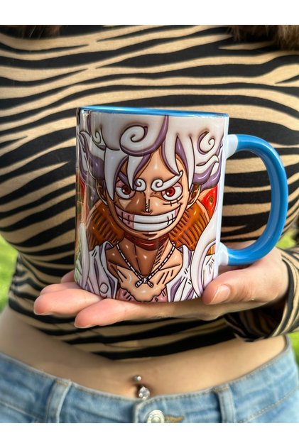 One Piece Luffy Gear 5 Nika Tasarım Porselen Kupa Bardak-Anime Kupa