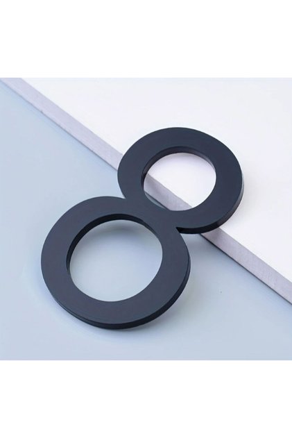 Flat -Wall - Door Number 3 mm Laser Cut Black Plexi Self Adhesive No -8 Eight