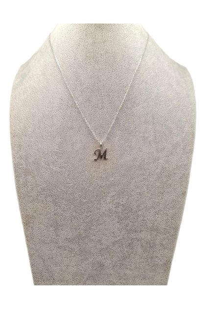 Silver Color Letter m Necklace