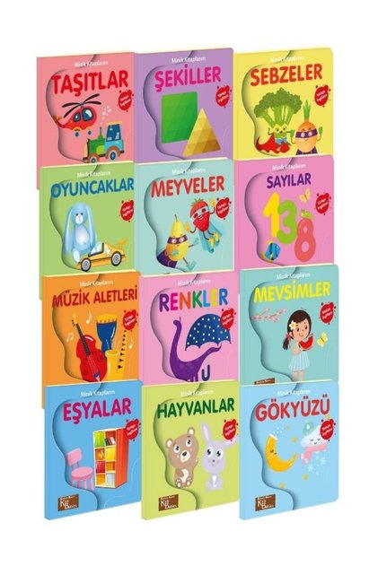 Minik Kitaplarım 12'li Set - Türkçe & İngilizce Bebek Kitapları 10.5x10.5 cm