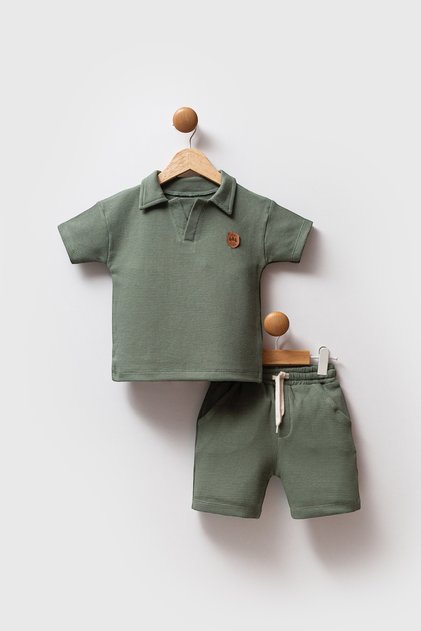Boy's Collared Waffle Double Set