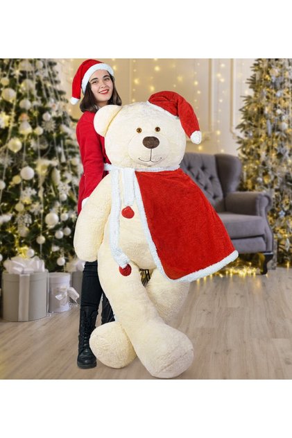 160 cm Noel Baba Pelerinli Ayıcık Yeni Yıl Yılbaşı Hediyesi